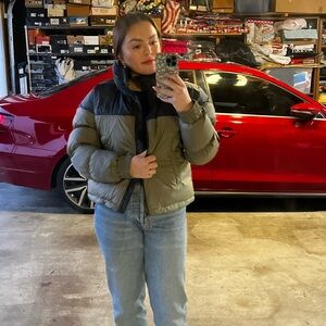 Columbia Women's Black and Olive Puffer Jacket
